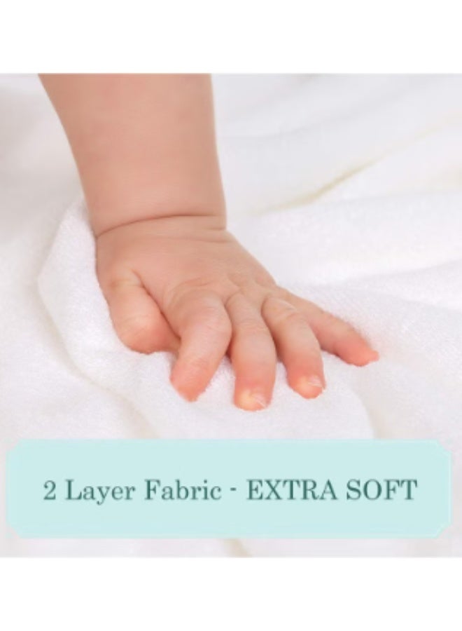 إتش بي إم واي مناشيل أطفال ذات غطاء للرأس، روب استحمام لحديثي الولادة، مجموعة مناشيل رضع ذات غطاء للرأس، منشفة ناعمة وامتصاصية فائقة للأطفال والرضع من 0 إلى 3 سنوات (دب أبيض) - Image 5